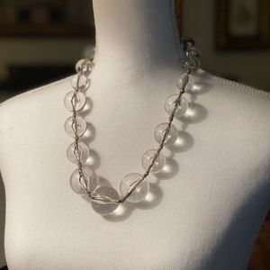 Modern clear ball necklace